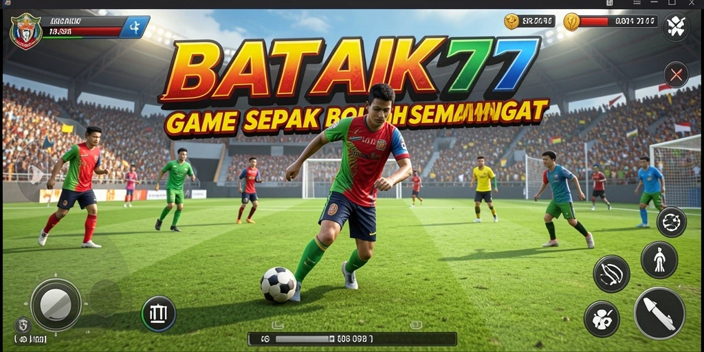 Tampilan gameplay BATIK77 yang seru dan menegangkan di lapangan sepak bola.