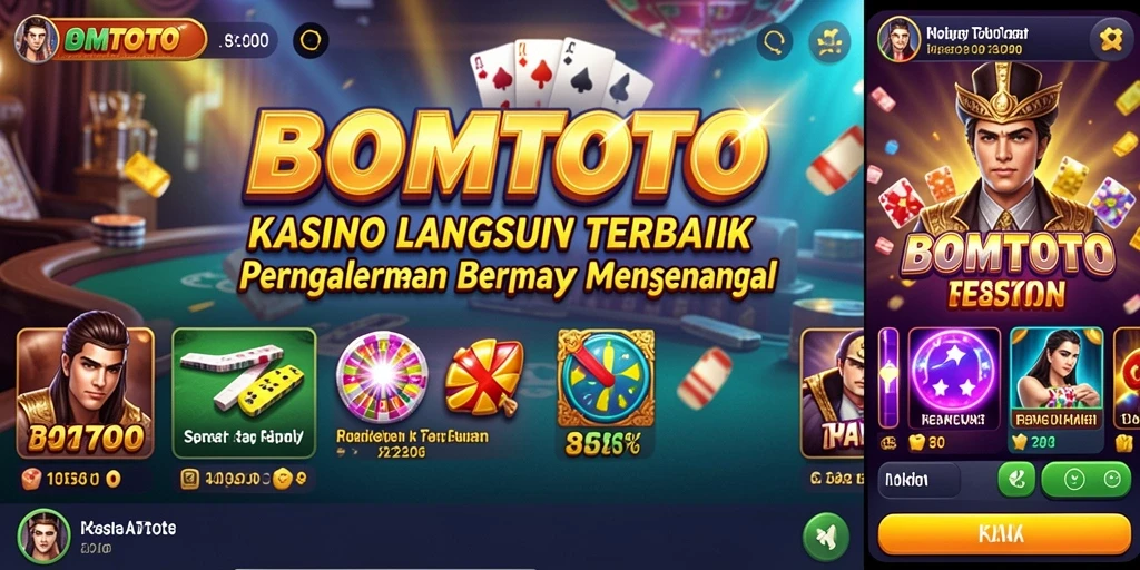 Tampilan permainan Live Casino di BOMTOTO dengan dealer langsung interaktif.