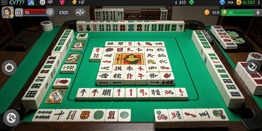 Screenshot gameplay CV777 yang menarik dari permainan Mahjong.