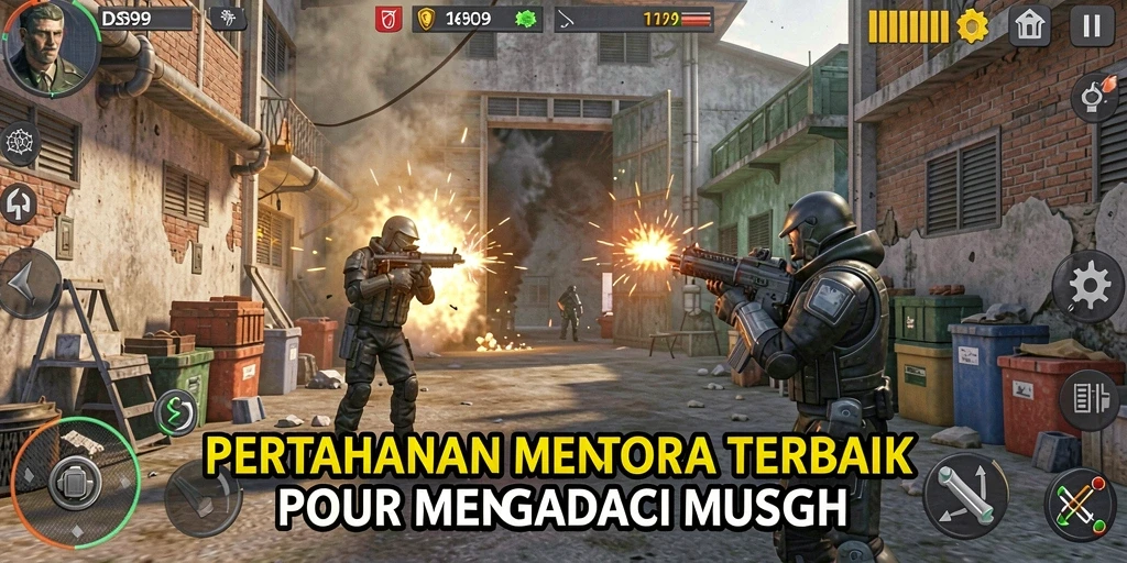 Gameplay DS99 menakjubkan dengan menara dan musuh yang beragam.
