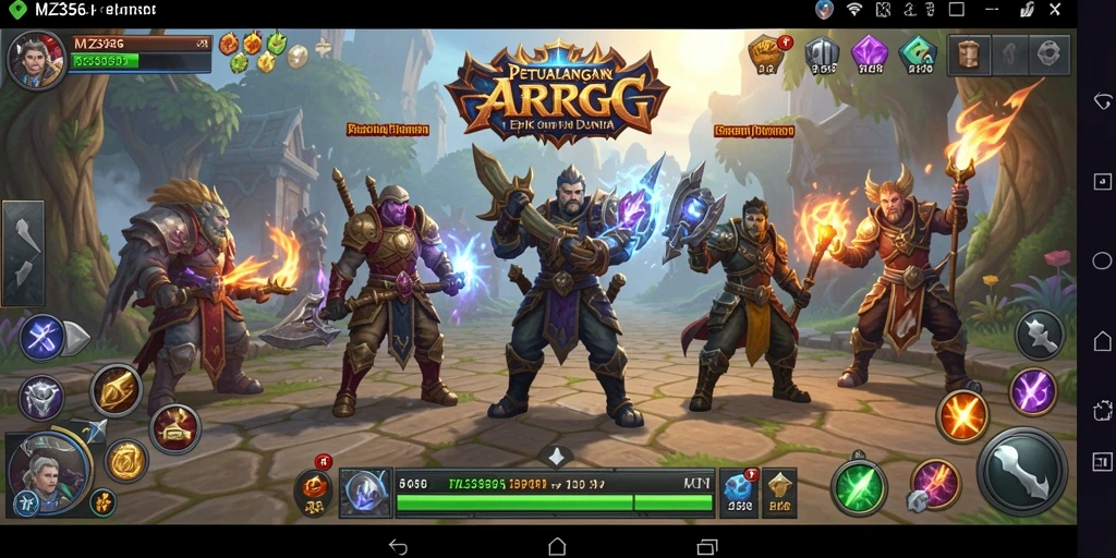 Tampilan gameplay menakjubkan dari MZ356 dalam petualangan ARPG.
