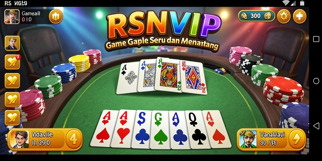 Gameplay seru Gaple di RSNVIP dengan teman-teman.