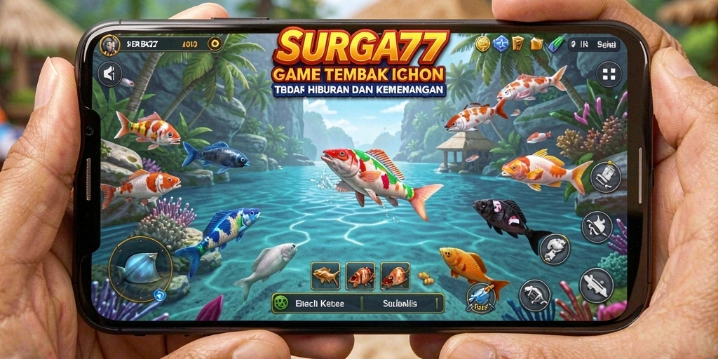 Screenshot menarik dari gameplay Tembak Ikan SURGA77.