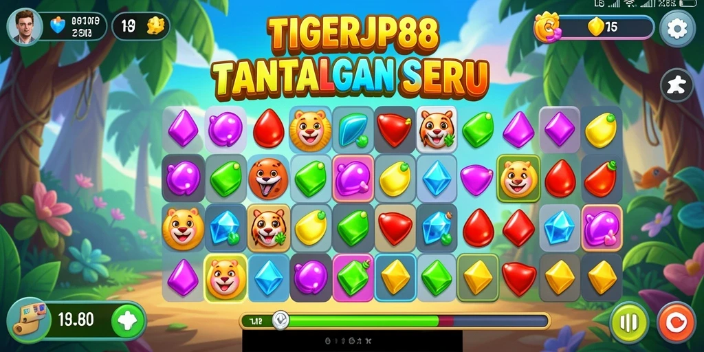 Gameplay seru match-3 dengan grafis menarik.